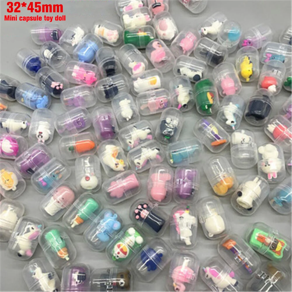 

10pcs 32MM Easter Mini Twisted Egg Mixed Doll Toy Child Easter Gashapon Game Machine Cute Gift Ball School Stationery Party Gift
