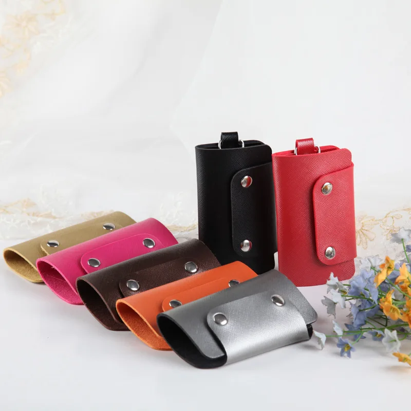 1 PC Solid Color Portable Pu Leather Housekeeper Holders Keychain Key Holder Bag Case Unisex Wallet Cover Simple Storage | Багаж и сумки