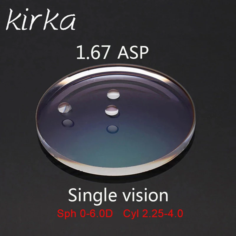 Kirka 1.67 Thin Index Prescription Lenses Cyl2.25-4 Aspheric Glasses Lenses for Myopia Eyeglasses Lens Optical Eyeglasses Lenses