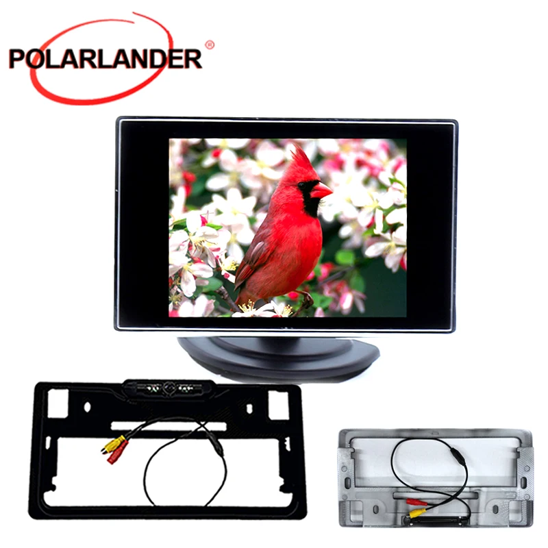 Монитор заднего вида Assist Backup Reverse Monitor с камерой и LED-подсветкой, японским номерным знаком, 3,5-дюймовым TFT LCD-экраном, автомобильным ТВ.