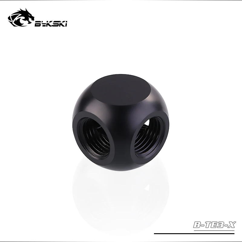 BYKSKI G1/4 ''3 Way кубический сплитер водяного охлаждения необходимые аксессуары адаптер, черный, белый, серебристый, золотой, синий B-TE3-X