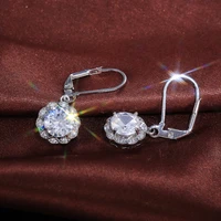 resplendent circular cutting cz crystal earrings 2021 france charm women aaa zircon earring elegant women wedding jewelry