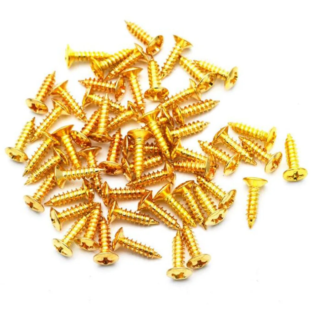 

50Pcs/box Electric Guitar Guard Plate Mounting Screw 3*12mm Guitar Picker Scraper Screw Suitable For ST Electric Guitar Bass