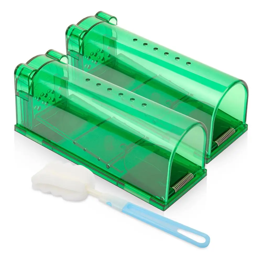 

2pcs Pedal Type Mousetrap Plastic Reusable Rat Catcher Cage Rodent Pest Humane Large Rodent Mousetrap Repeller Home Shop Hot