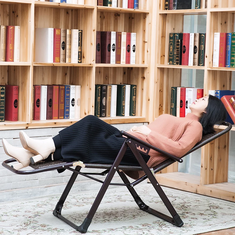 Кресло из ротанга складной Ланч брейк ленивая офисная кровать для сна Пляжное