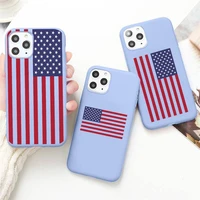 american flag usa phone case for iphone 13 12 mini 11 pro max x xr xs 8 7 6s plus candy purple silicone cover