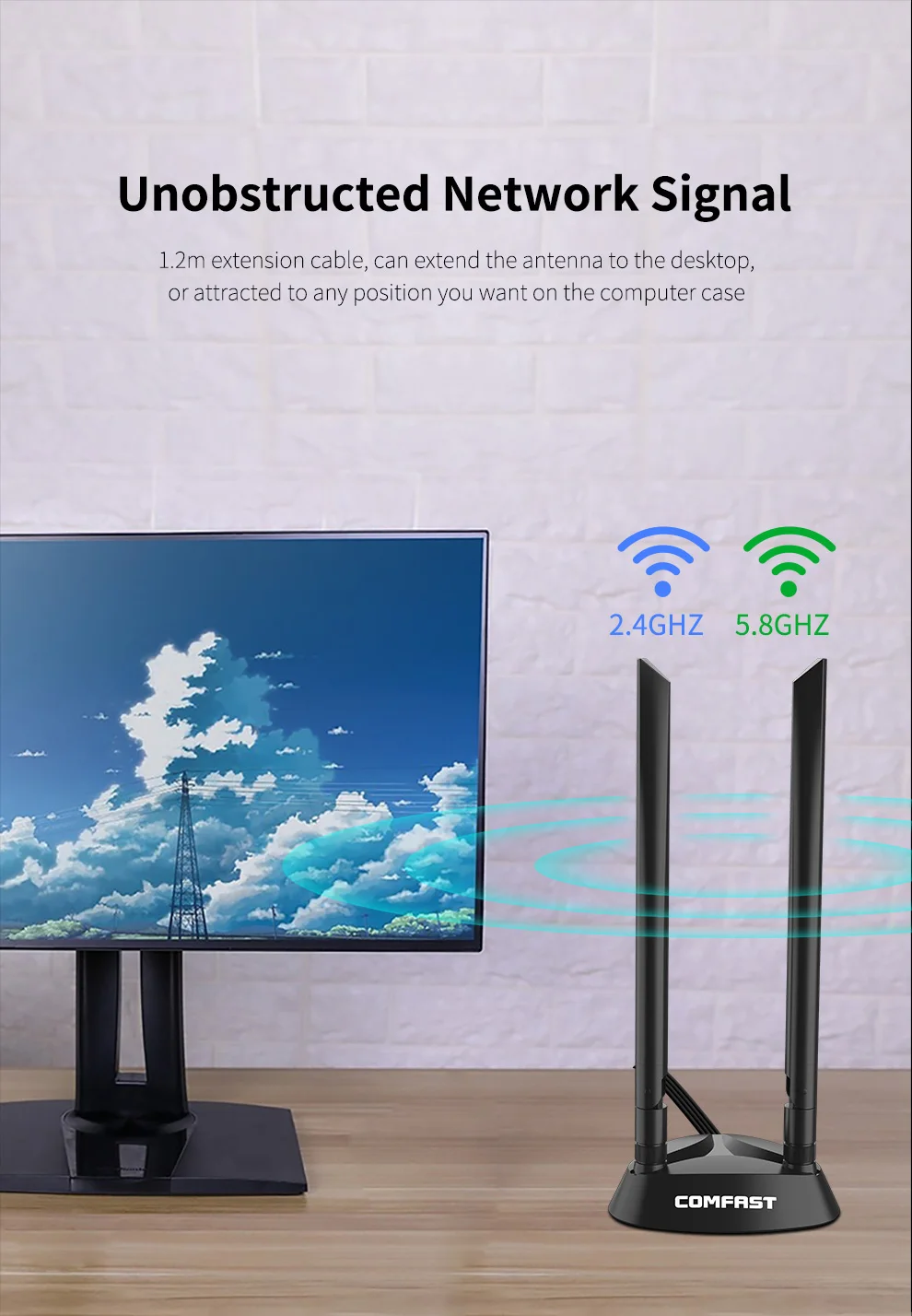 2 4G + 5G антенны 12 дБи беспроводной RP-SMA коннектор wifi антенный усилитель с высоким