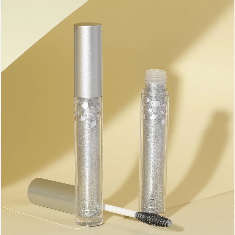 Pudaier diamond glitter mascara quick dry water drop makeup long lasting waterproof curling thick shiny eyelash |
