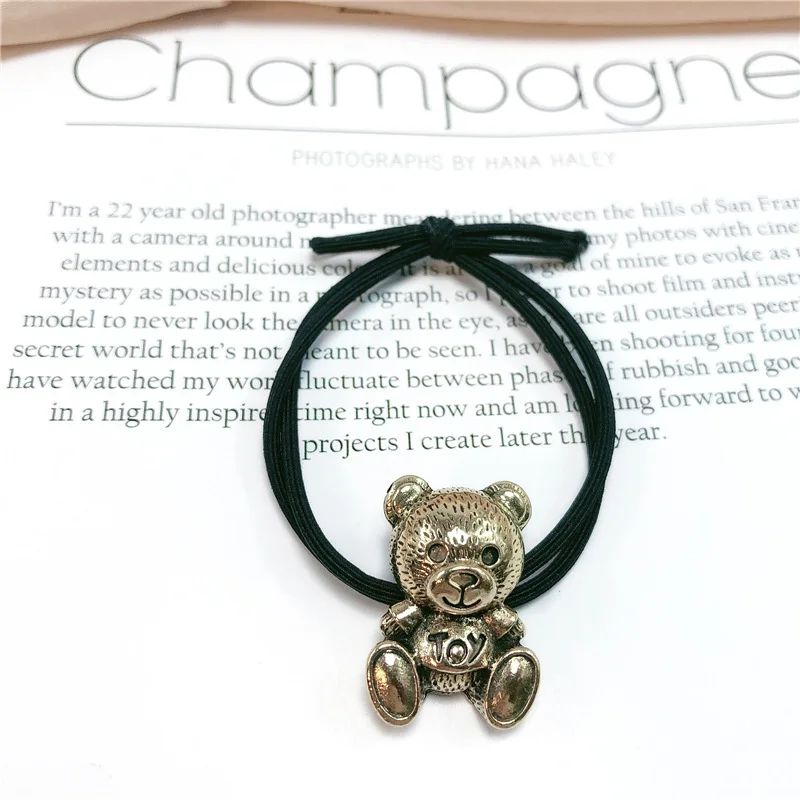 

Korean version ins simple and exquisite retro metal hair rope Cute Bunny cub girl headband hair circle headdress