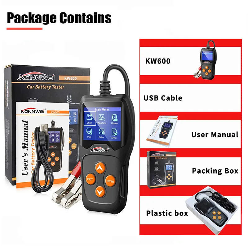 Тестер аккумулятора 12 В Автомобильный цифровой анализатор нагрузки автомобиля