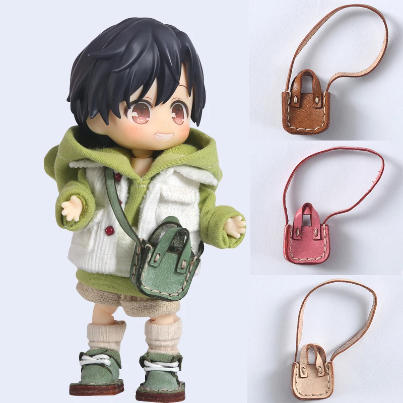 

ob11 baby clothes calfskin bag messenger bag molly doll clothes round is 1 / 12bjd p9 GSC doll accessories bag