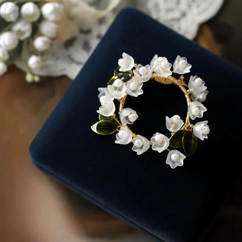 Женская Винтажная Брошь В Виде Цветка тюльпана с натуральным жемчугом |