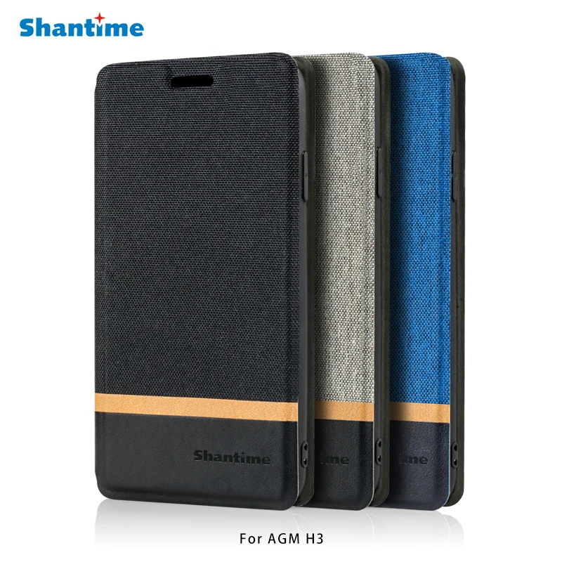 

Canvas PU Leather Phone Bag Case For AGM H3 Flip Case For AGM H3 Business Case Soft Silicone Back Cover