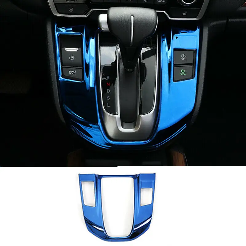 

For Honda CRV 2017-2020 Blue titanium central console Gear shift panel trim 1pcs Car modification Auto parts