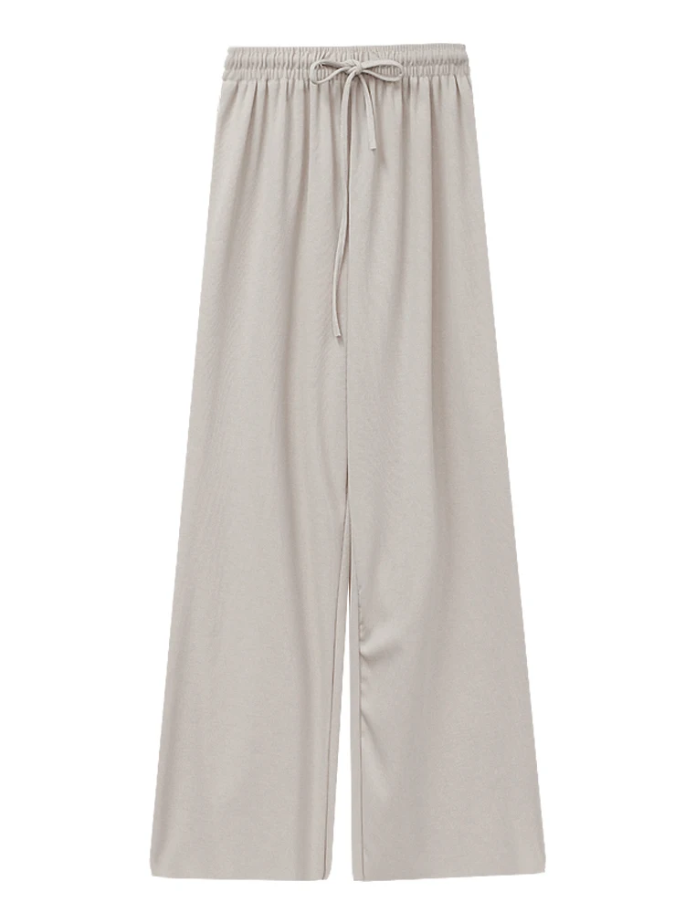 

trousers women 2020 spring summer wide leg pants Korean fashion harajukublack high waist casual loose pants lace up pants