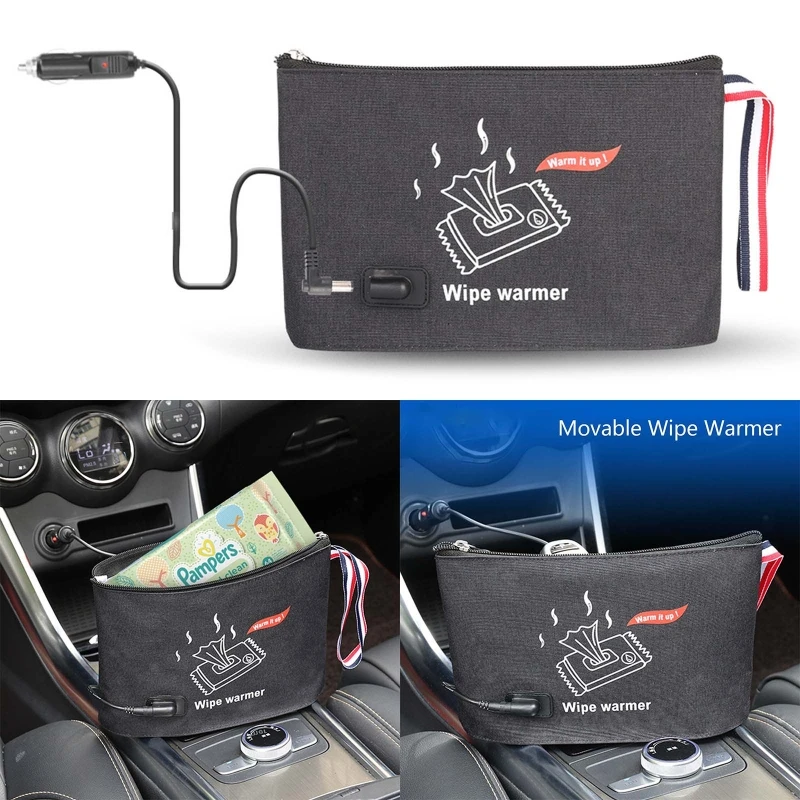 

Portable Car Baby Wipes Heater DC + Lighter Charging Thermostat Warm Wet Tissue Paper Case Heating Wet Towel Dispenser