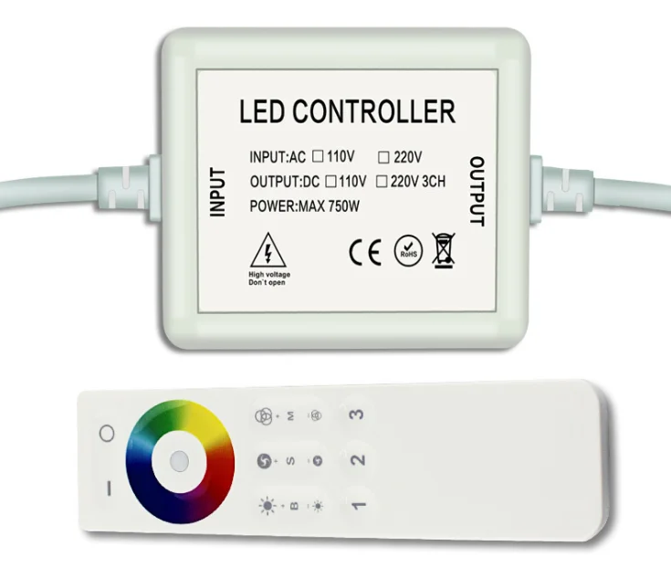 AC110-220V RF2.4G сенсорное управление ler RGB высоким напряжением Лер управления