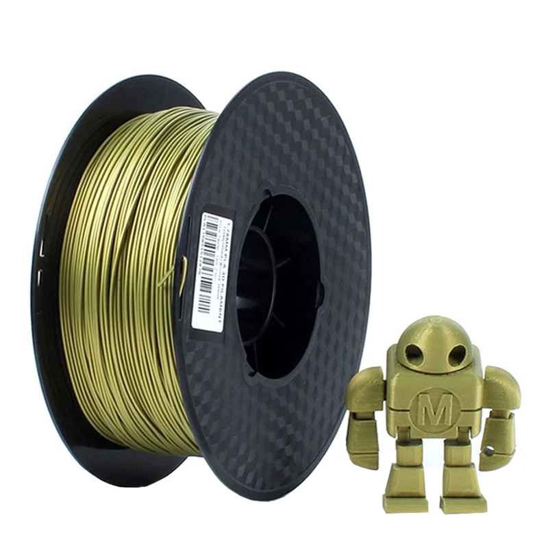 Metal 3D Printer Filament PLA 1.75mm 1Kg Spool Metal Color Gold Silver Copper Bronze Metallic PLA Printing Materials 1000g