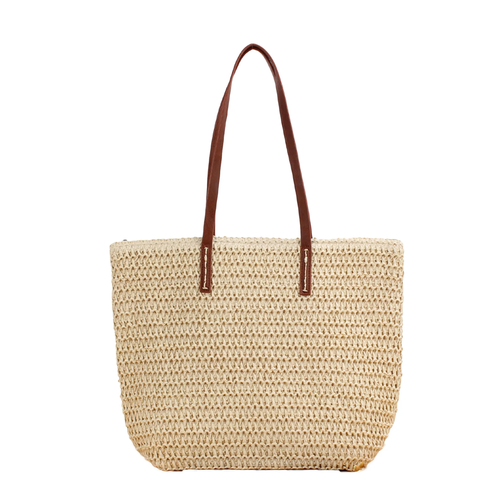 2021 New Fashion Women High Capacity Straw Tote Purse Lightweight Woven Travel Shoulder Bag with Long Handle Beach | Спорт и