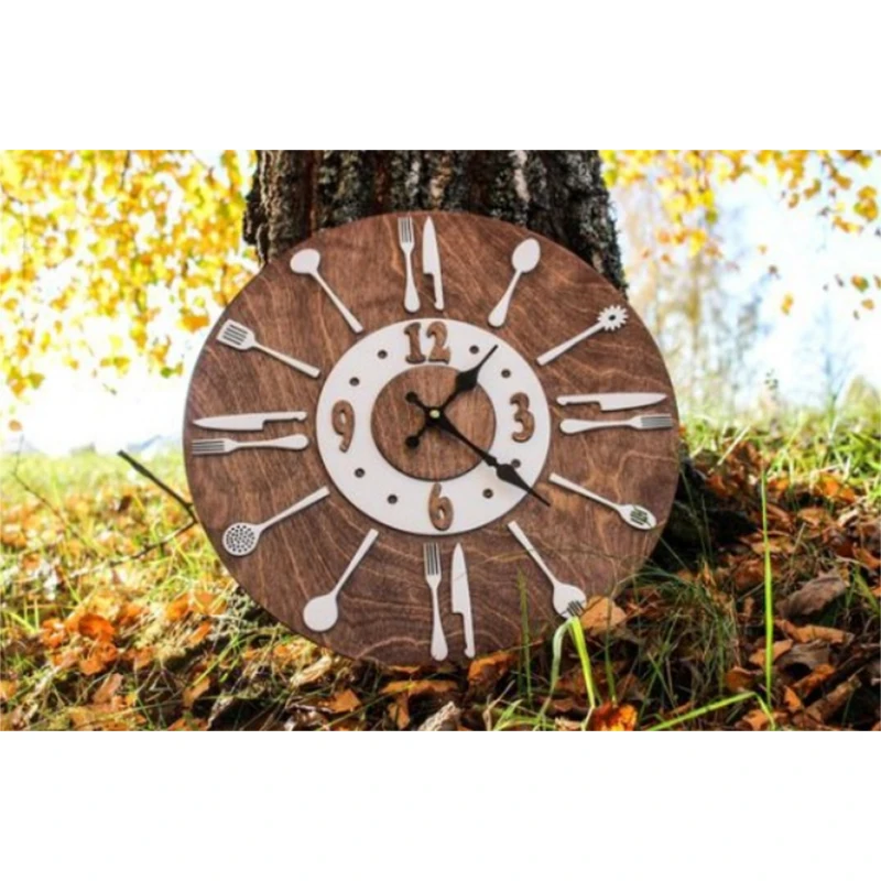Столовые приборы настенные часы современный дизайн ложка Вилка кухня Винтаж
