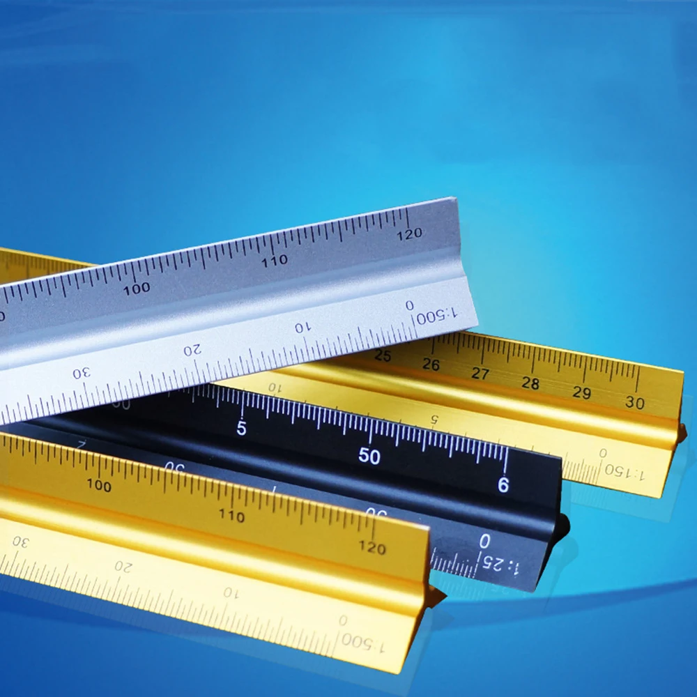 30 см архитектурная шкала треугольная линейка алюминиевая для черчения Прямая