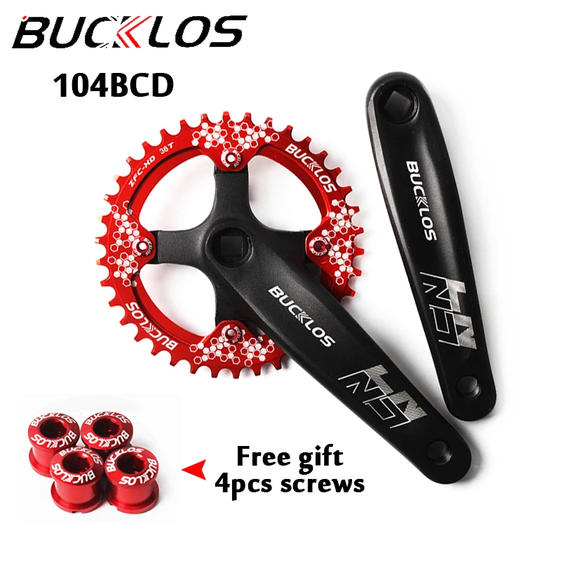 

64/104 BCD Crankset MTB 30/32/34/36/38/40/42T Narrow Wide Chainirng 170mm Single/Double Speed Crank Suit Bike Part