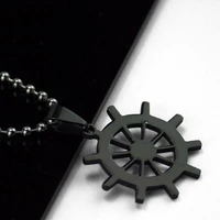 classic various anime pendants black necklace titanium steel pendant jewelry rudder free chain marvel superhero