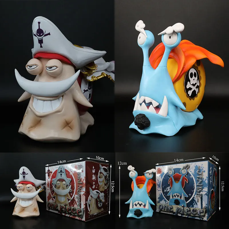 2021 New Anime Figure One Piece White Beard Figures Jinping Telephone Snail Worm Action Figures Model Collection Christmas Gifts