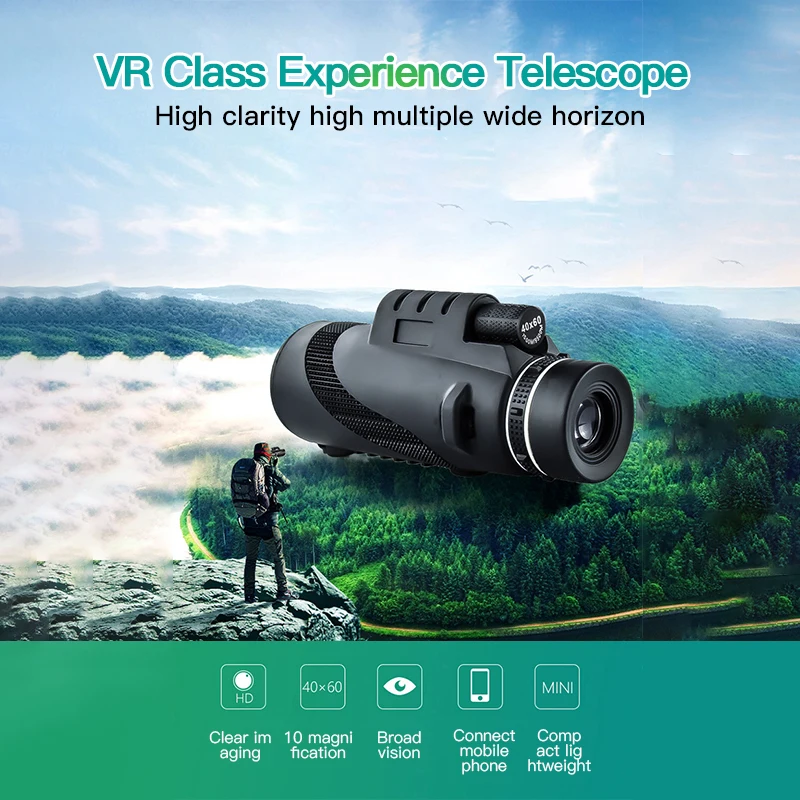 Монокулярный телескоп 40 х60 компактная Выдвижная камера для телефона зум Starscope Bak4