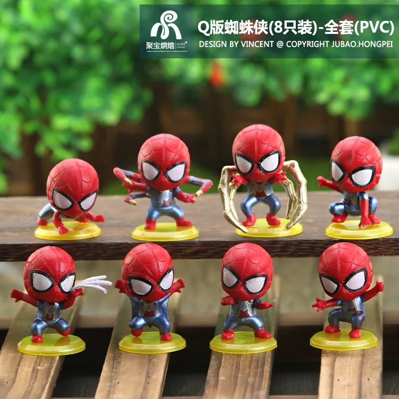 

8pcs/set Marvel Avengers Superhero Spiderman Infinity War Iron Spider Movable Figurine PVC Collectible Model Figure Toys Dolls