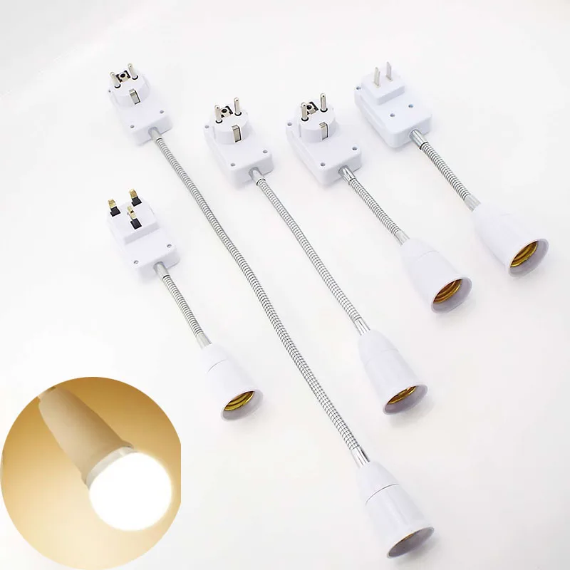 Удлинитель для лампы E27 гибкий переходник светильник розетки/Великобритании 23 см