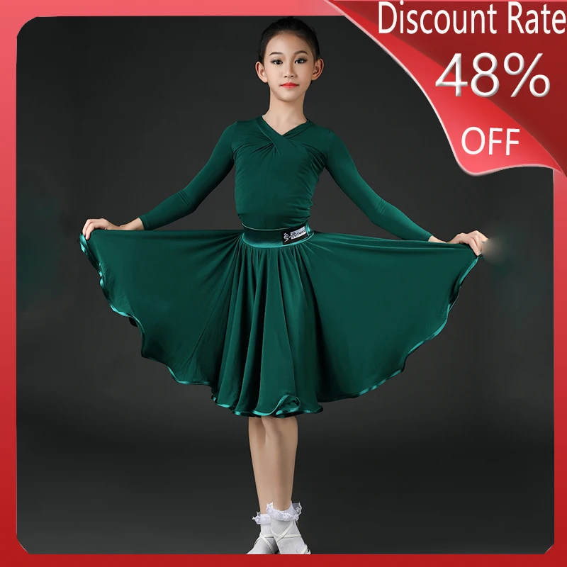 Платье для латинских танцев детская юбка Раздельный костюм Румба ча Самба танго
