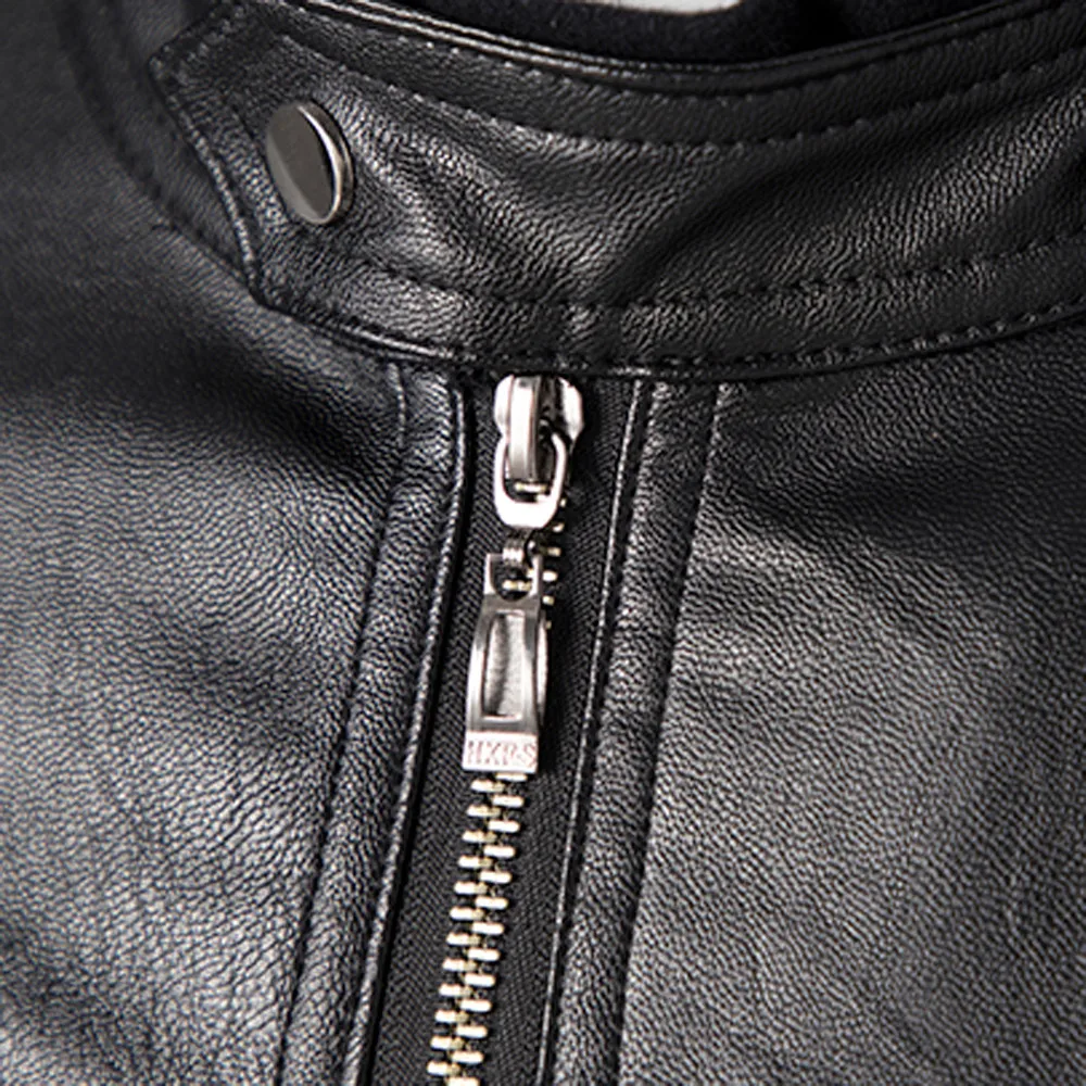 Мужские кожаные куртки модная осенне зимняя новая Стильная приталенная кожаная