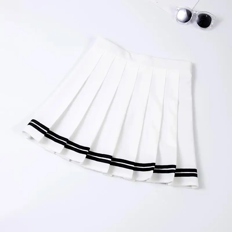 8888 White XS-3XL, Женская юбка, элегантный дизайн, высокая талия, шикарная, прошитая, юбки, летняя, Студенческая, плиссированная юбка, для женщин, милая, милая, для девушек, юбка для танцев - Цвет: 8888 White