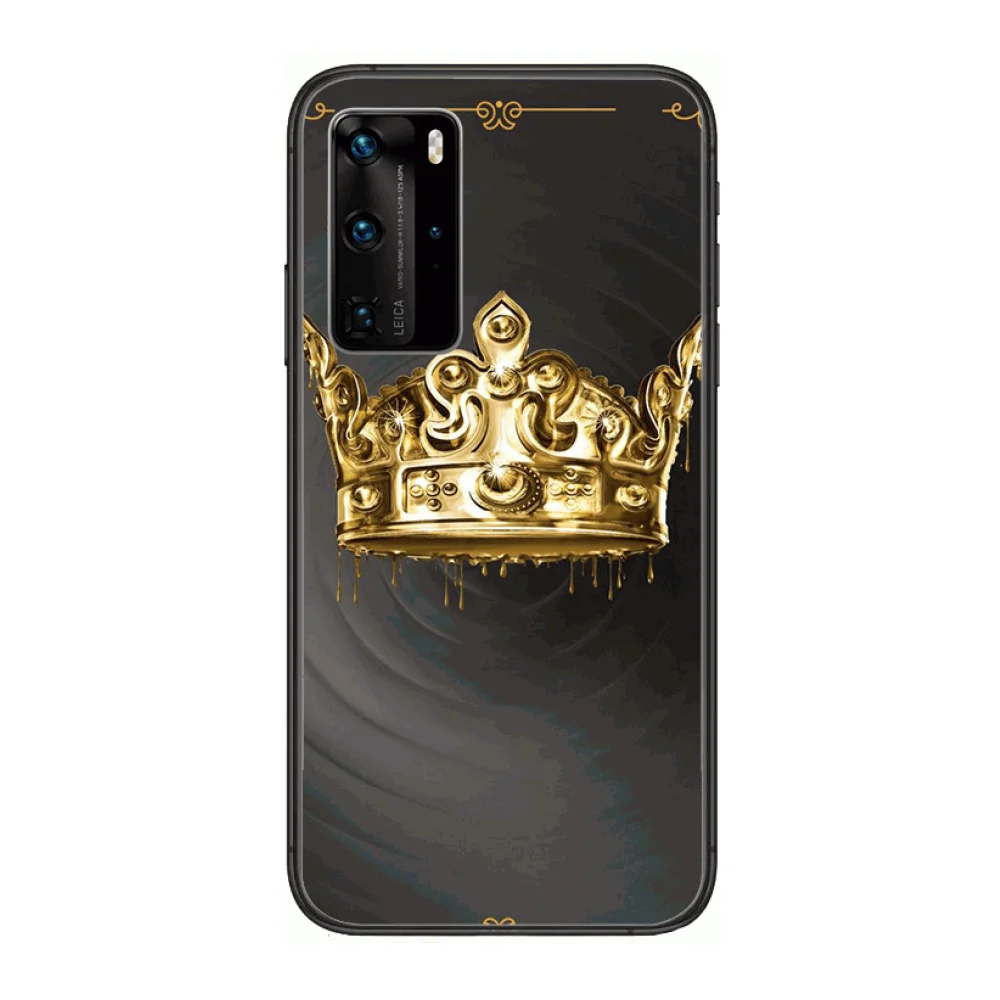 

W High-end Custom Creativity Luxury Phone case Phone Case For Huawei P 40 30 20 10 Lite Smart Z Pro Black Etui Coque Pai