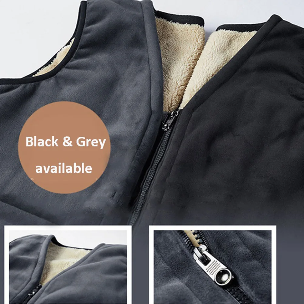 Зимняя повседневная куртка без рукавов Мужская теплая флисовая жилетка большого