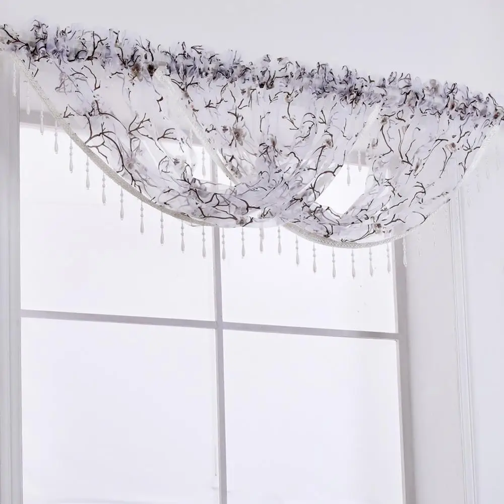 NAPEARL 1 шт. современный пасторальный цветочный отвесный балдахин органза тюль