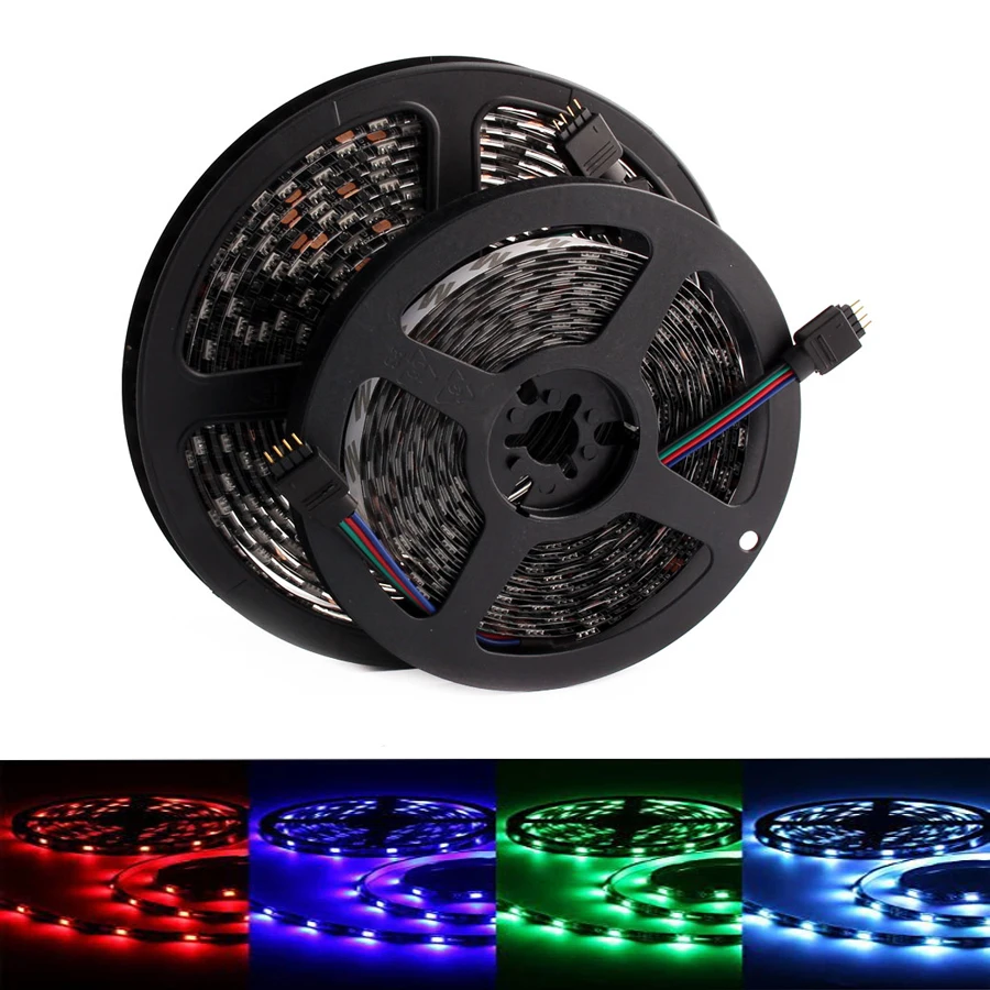 

RGB Светодиодная лента 12 в 5050 5 м водонепроницаемая гибкая светодиодная лента 12 В постоянного тока Диодная лента RGB неоновая Светодиодная лен...