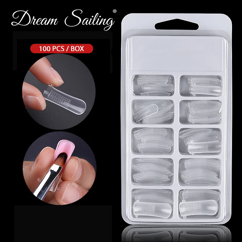 100 шт. накладные ногти быстрый гель для ногтей форма наращивания пальцев УФ