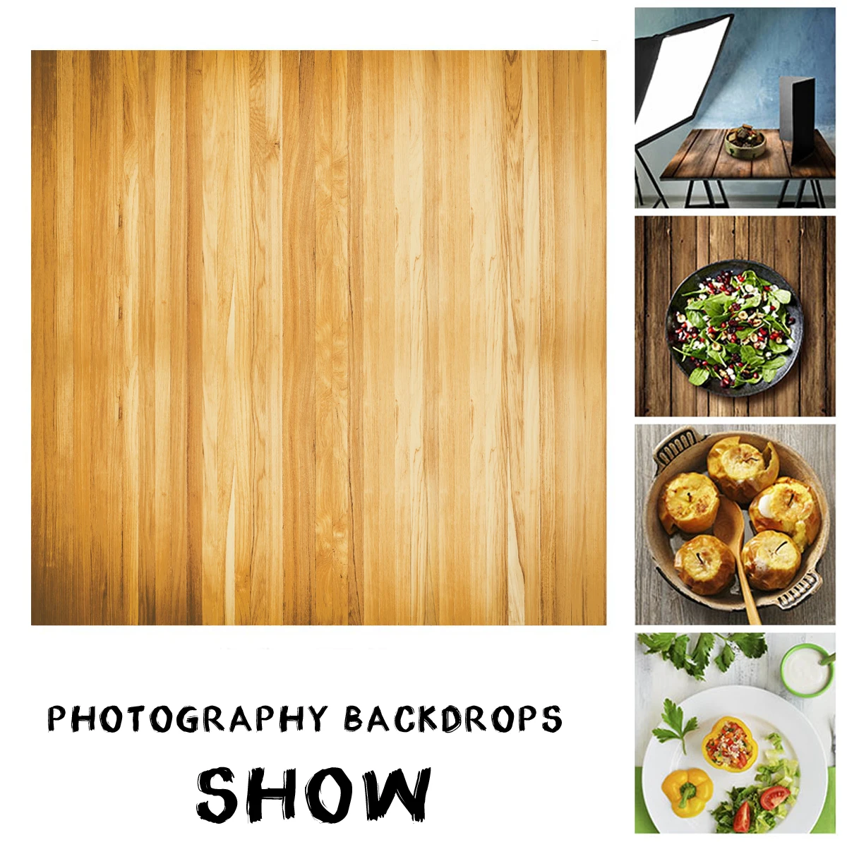 

Vintage Vinyl Photo Studio Wooden Background Props Cloth Photography Backdrops