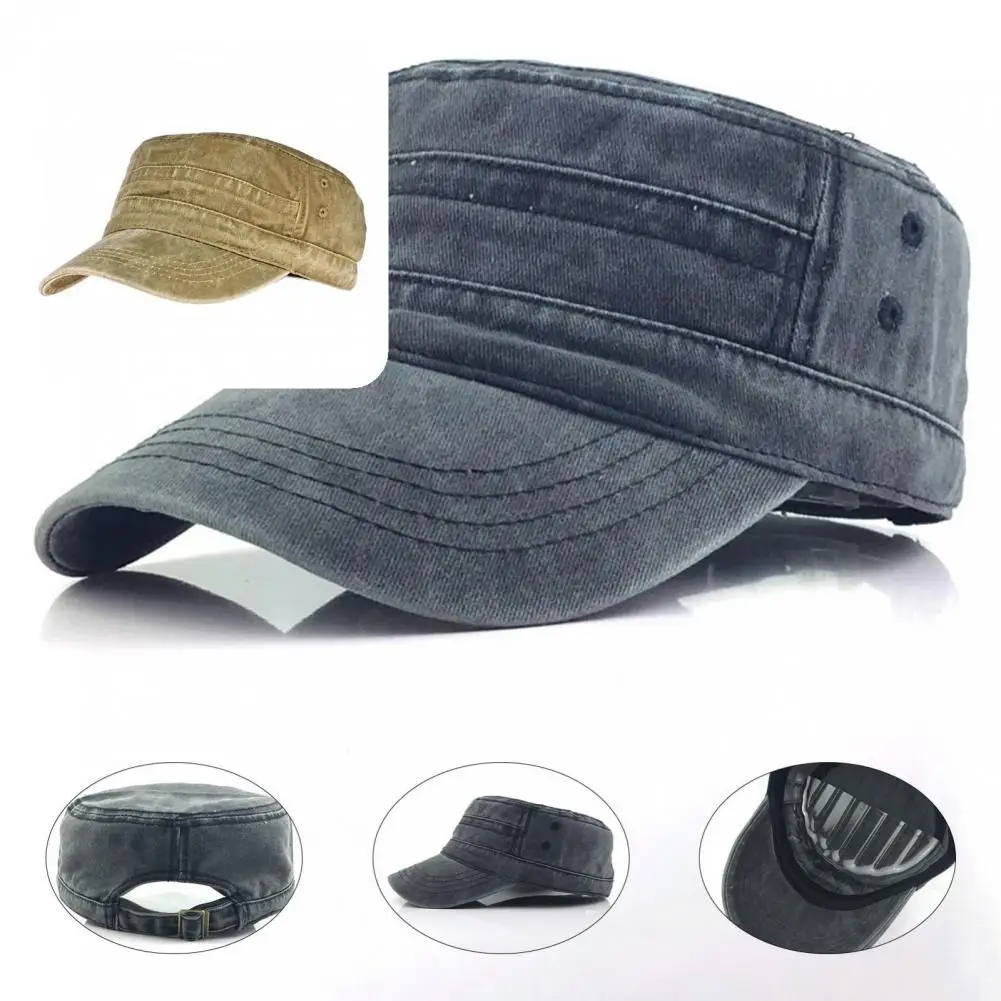 

Baseball Hat Flat Top Popular Breathable Lightweight Vintage Cadet Hat
