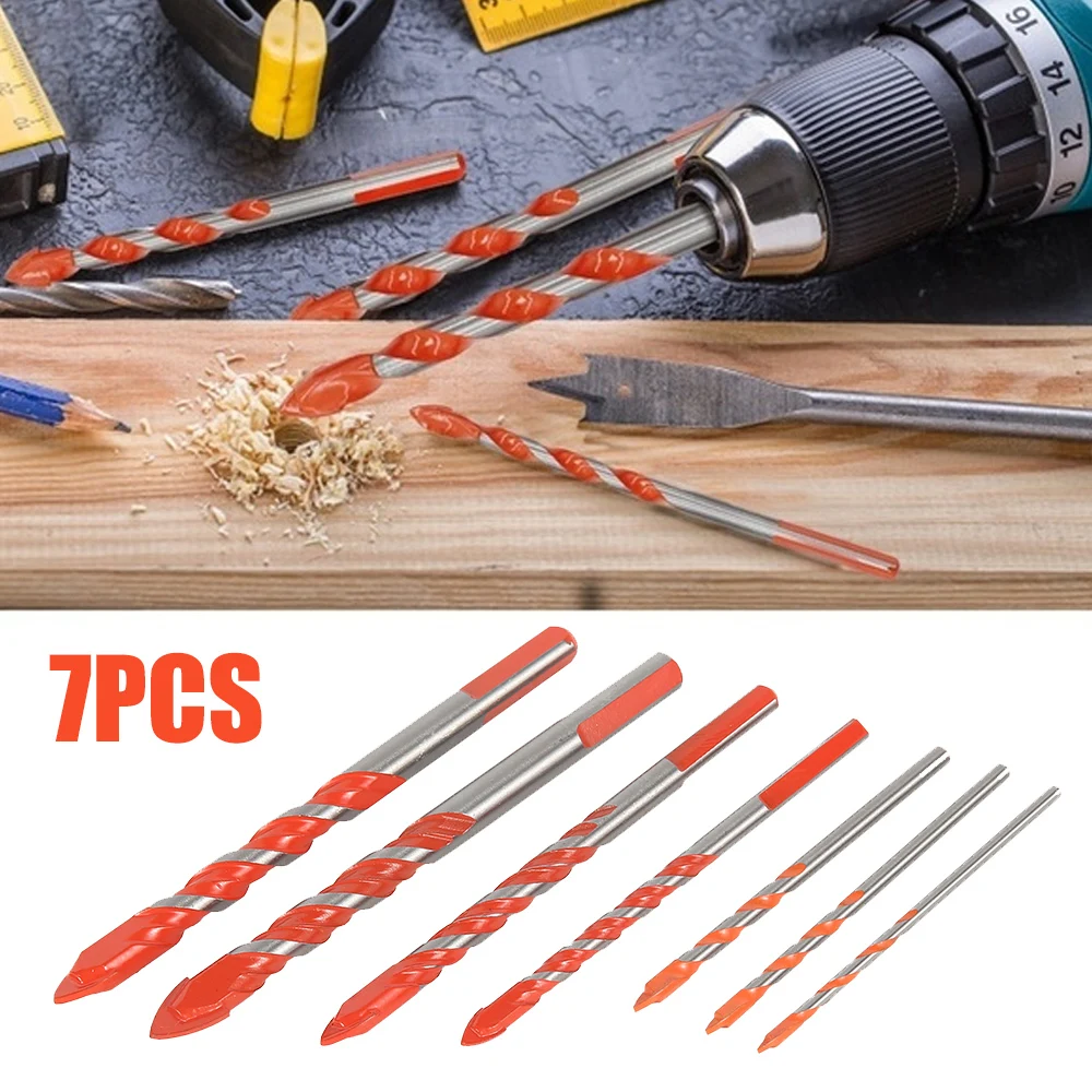 7PC Multifunctional High Quality Drill Bits Construction Ceramic Triangle Drill Bit Set For Ceramic Tile Concrete Glass Marble