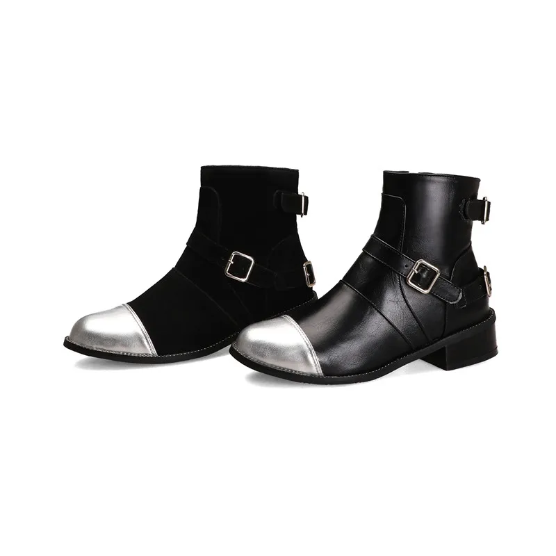 

ASUMER 2020 new arrival ankle boots women round toe buckle zip low heels casual shoes fashion autumn winter boots woman