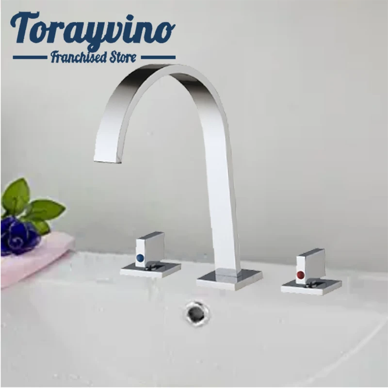Torayvino Набор смесителей из 3 предметов для ванной комнаты lavabo salle de bain латунный