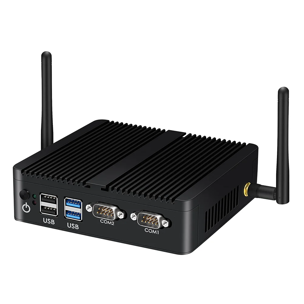 

Мини-ПК без вентилятора, Intel Celeron J4125 8 ГБ ОЗУ 128 Гб SSD Windows 10 Linux 2x Gigabit LAN RS232 4 * USB WiFi Встроенный промышленный ПК