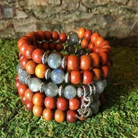 8mm red sandalwood moonstone gemstone 108 beads mala bracelet yoga lucky gemstone wristband spirituality wrist meditation chain