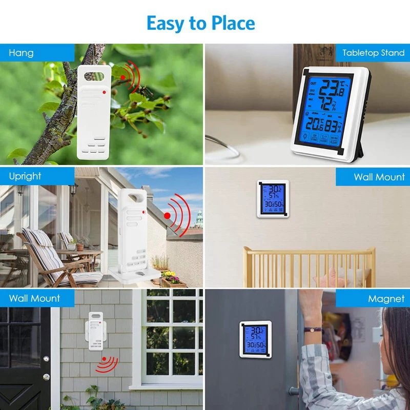 Пресс экран Метеостанция + Открытый датчик прогноза с подсветкой термометр