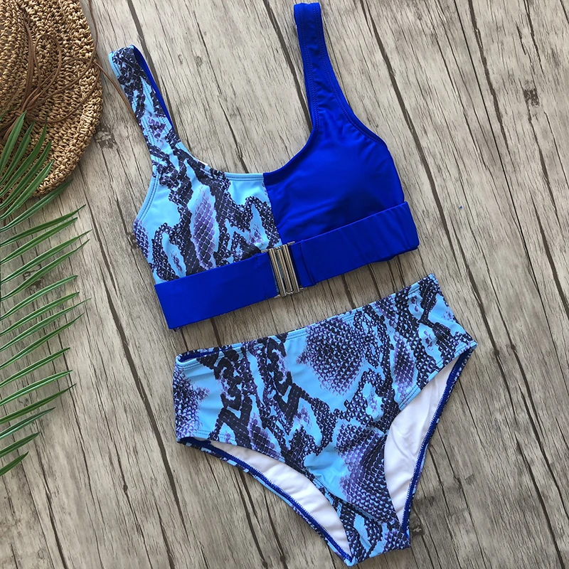 Леопардовый купальник бикини с высокой талией 2020 пуш ап пляжный Женский