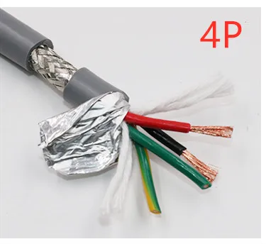 4 core 5 meter 20AWG 2/3/4/5 жилами в Транспортировочная лента экранированный кабель 5 м гибкий провод с ПВХ-изоляцией TRVVP устойчивость к изгибу коррозионно-стойкие медный провод - Цвет: 4 core 5 meter