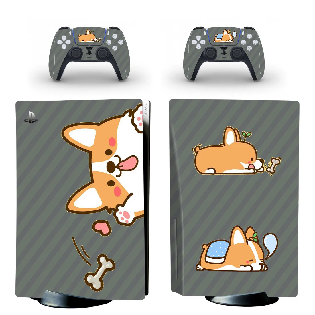 

Corgi Dog PS5 Disc Skin Sticker Cover for Playstation 5 Console & 2 Controllers Decal Vinyl Protective Disk Skins